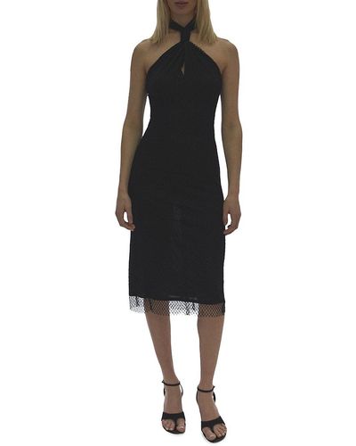 Helmut Lang Halter Mesh Dress - Black