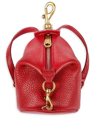 Rebecca Minkoff Mini Julian Leather Backpack Keychain - Red