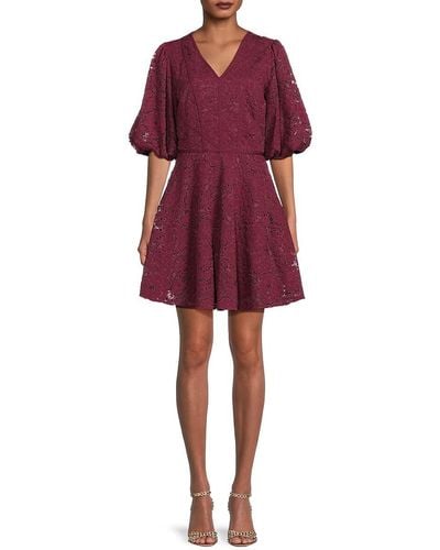 Rachel Parcell Lace Mini Fit & Flare Dress - Red