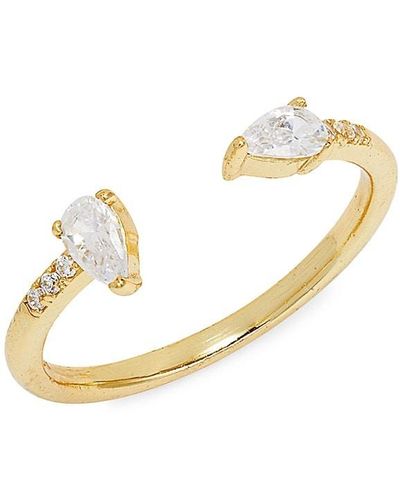 Shashi Kamilla 14k Goldplated Sterling Silver & Cubic Zirconia Ring - White