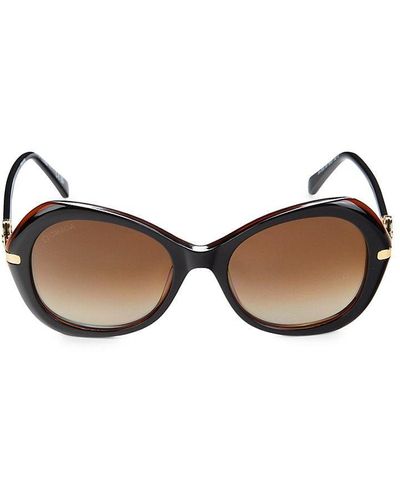 Omega 55mm Round Sunglasses - Brown