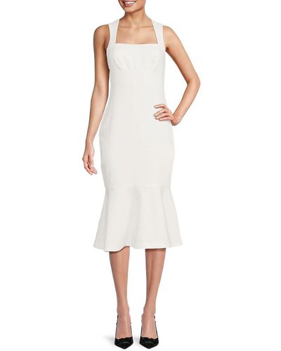 Likely Abella Flounce Midi Dress - White