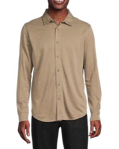 Saks Fifth Avenue Solid Shirt - Natural
