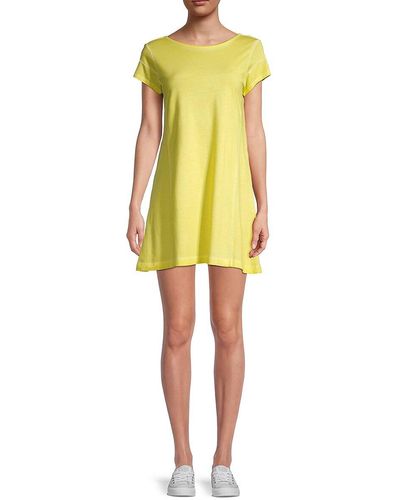 BLANC NOIR Vintage Wash T-shirt Dress - Yellow