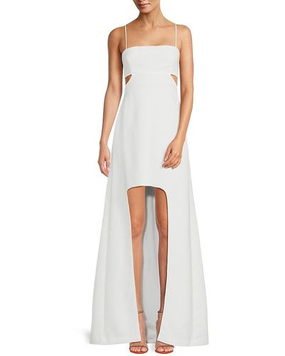 Halston Asher High Low Cutout Gown - White