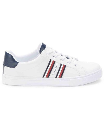 Tommy Hilfiger Striped Logo Sneakers - White