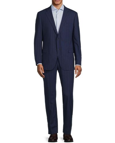 Samuelsohn Pinstripe Wool Suit - Blue