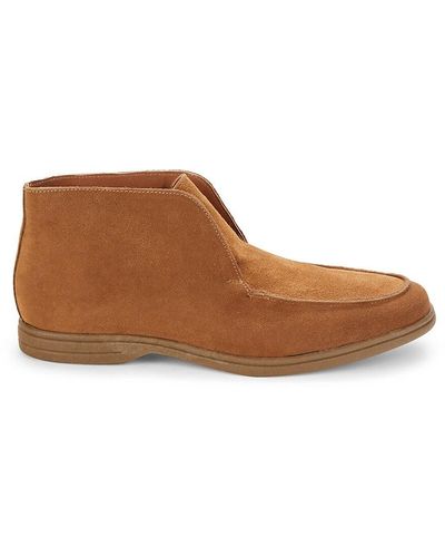 Saks Fifth Avenue Saks Fifth Avenue Lionel Suede Slip On Chukka Boots - Brown