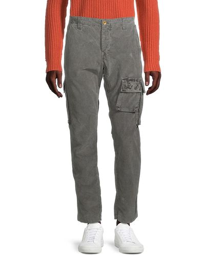 NSF Slim Fit Cargo Corduroy Trousers - Grey