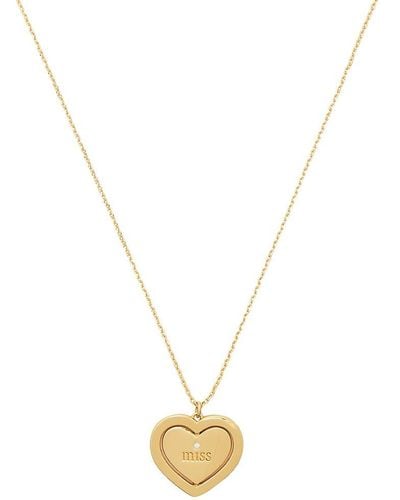 Kate Spade At Heart Miss Goldtone, Glass & Cubic Zirconia Pendant Necklace - Metallic