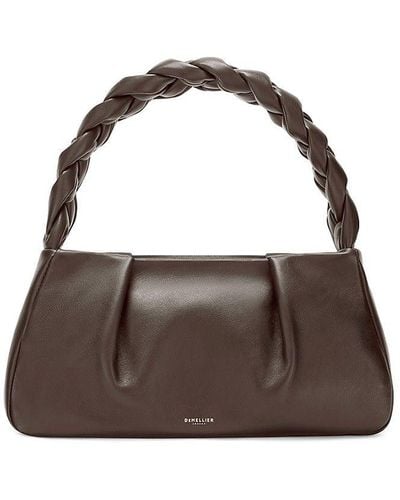 DeMellier London Genova Leather Braided Shoulder Bag - Brown