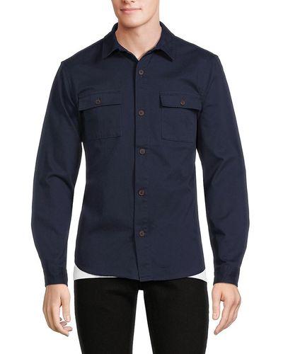Ben Sherman 'Twill Shirt Jacket - Blue