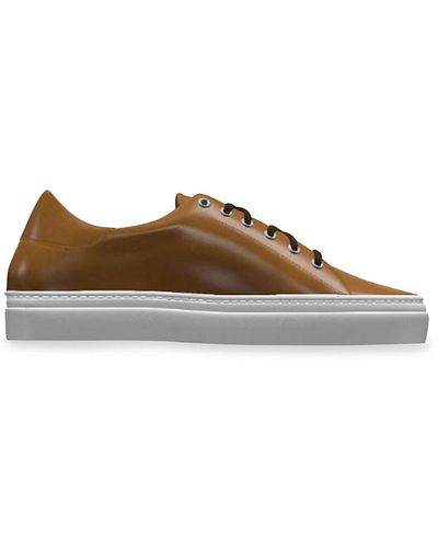 Nettleton Calf Leather Trainers - Brown