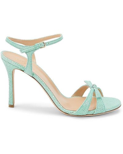 Sergio Rossi Stingray Embossed Leather Stiletto Sandals - Green