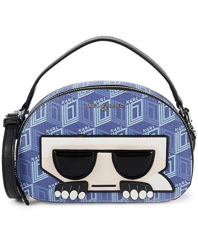 Karl Lagerfeld Maybelle Appliqué Top Handle Bag - Blue