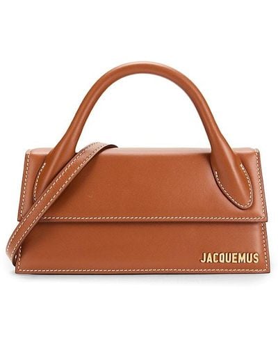Jacquemus Logo Leather Top Handle Bag - Brown