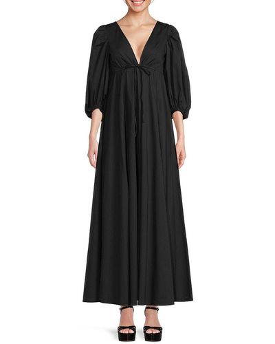 STAUD Amaretti Puff Sleeve Maxi Dress - Black