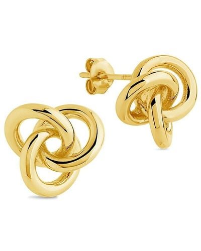 Sterling Forever Mini Knot Stud Earrings - Metallic