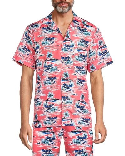 Trunks Surf & Swim 'Waikiki Tropical Camp Shirt - Red