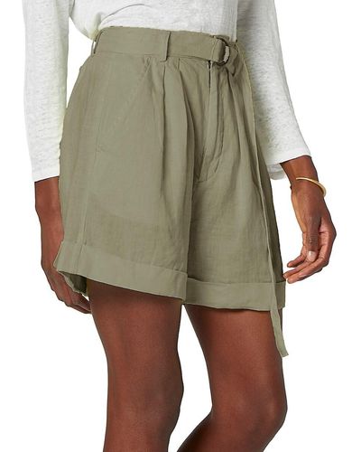 Joie Dixon High-Waist Linen Shorts - Multicolor