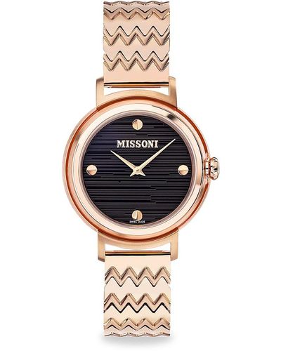 Missoni 37mm Rose Goldtone Stainless Steel Bracelet Watch - Metallic