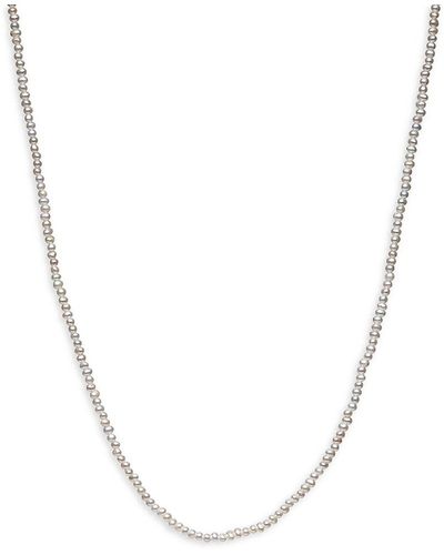 Awe Inspired Sterling Silver & 2-2.5mm Seed Pearl Strand Necklace - White