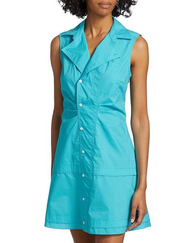 10 Crosby Derek Lam Satina Mini Shirt Dress - Blue