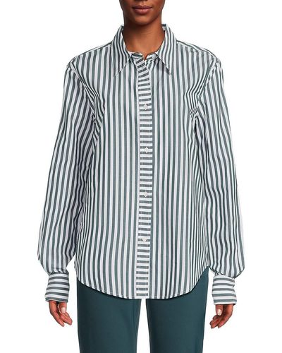 Solid & Striped Lauren Stripe Button Down Shirt - Blue