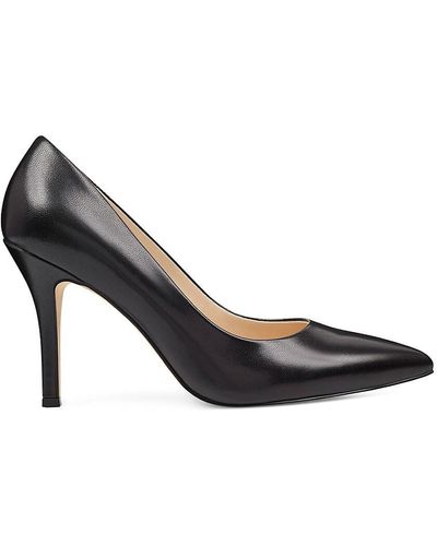 Nine West Flax Leather Pointed Toe Court Shoes - Black