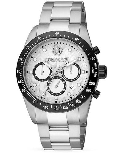 Roberto Cavalli 42mm Stainless Steel Bracelet Chronograph Watch - Grey