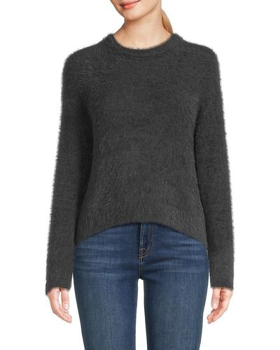 Velvet Fuzzy Sweater - Black