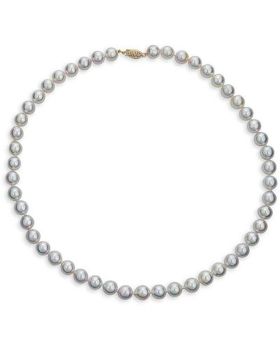 Belpearl 14k Yellow Gold & 8-8.5mm Akoya Pearl Necklace - White