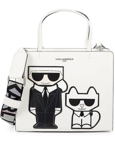 Karl Lagerfeld Maybelle Graphic Satchel - White