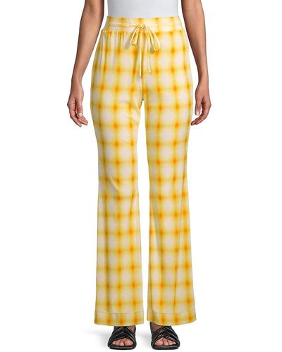 Rebecca Taylor Ombré Plaid Mesh Pants - Yellow