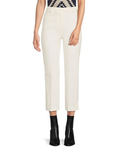 Theory Ankle Straight Leg Pants - White