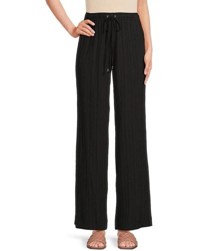 Calvin Klein Crinkle Drawstring Trousers - Black