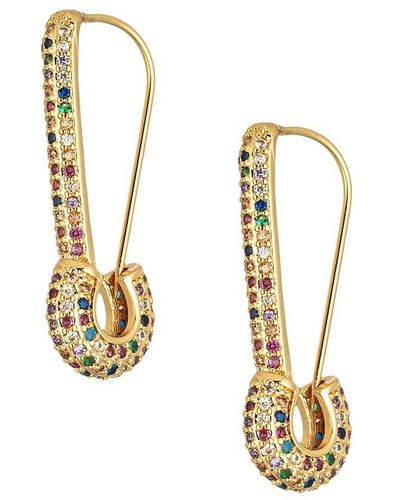 Eye Candy LA Luxe Goldtone & Cubic Zirconia Safety Pin Earrings - Natural