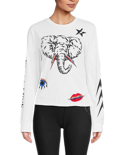 Lauren Moshi Elephant Graphic Sweatshirt - White