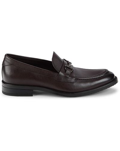 Cole Haan Apron Toe Leather Bit Loafers - Black