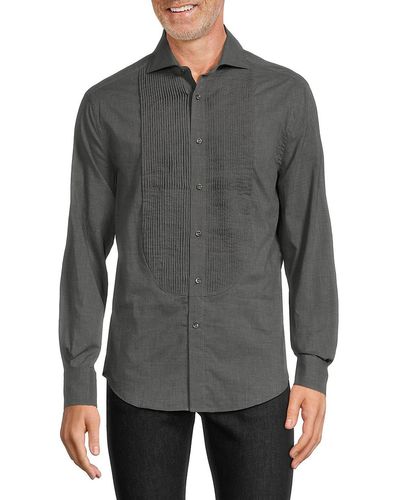Brunello Cucinelli 'Slim Fit French Cuff Shirt - Gray