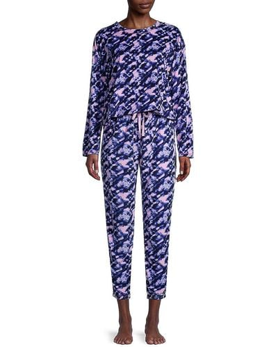 Kensie 2-piece Star-print Pajama Set - Blue