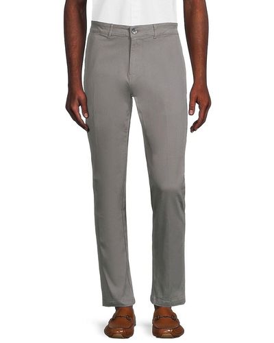 Saks Fifth Avenue Flat Front Chino Pant - Grey