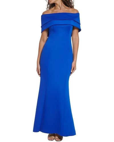 Vince Camuto Off Shoulder Mermaid Gown - Blue