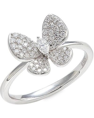 Effy 14K & Diamond Butterfly Ring - White