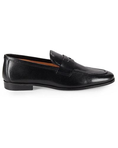 Saks Fifth Avenue Toby Leather Penny Loafers - Black