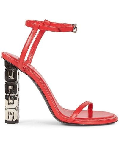 Givenchy G Cube Leather Sandals - Red