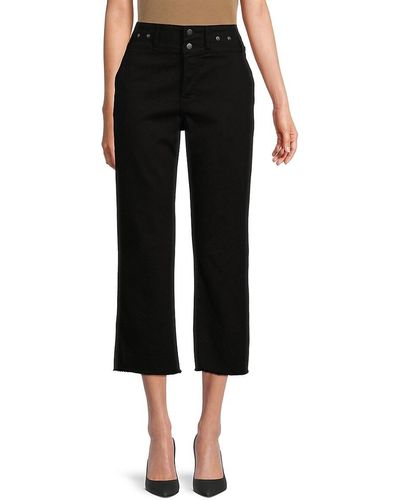 NSF Gabrie High Rise Snapped Straight Crop Jeans - Black