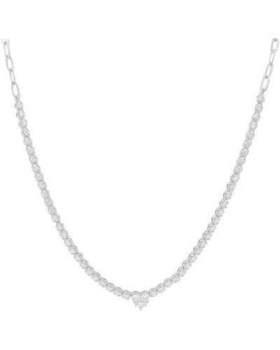 Saks Fifth Avenue Saks Fifth Avenue 14k White Gold & 0.96 Tcw Diamond Heart Necklace/18" - Metallic