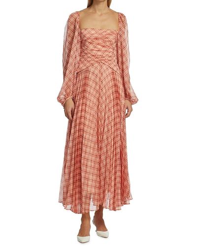 Acler Mattison Plaid Dress - Pink