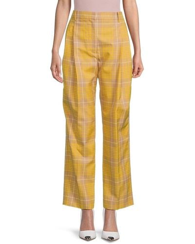 3.1 Phillip Lim Plaid Straight Trousers - Yellow